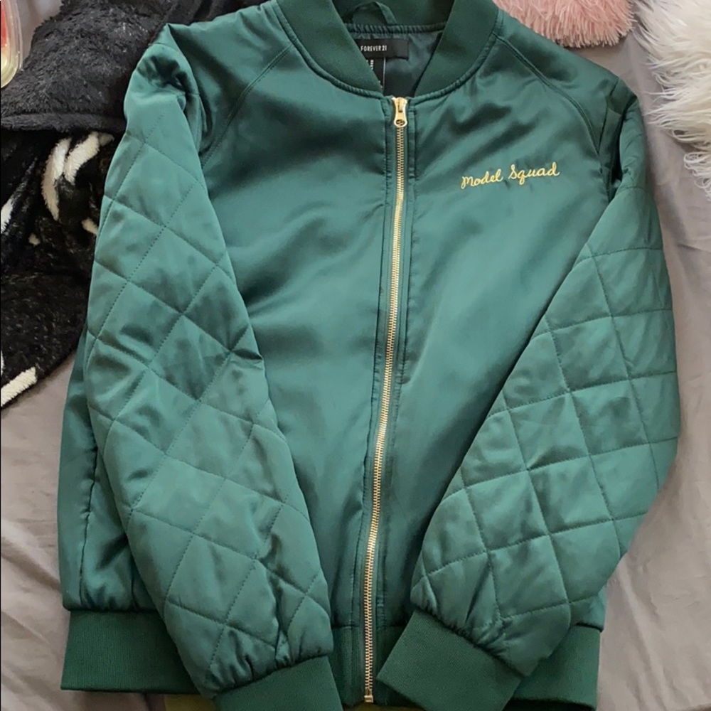 Forever 21 Olive Green Varsity Jacket 💚